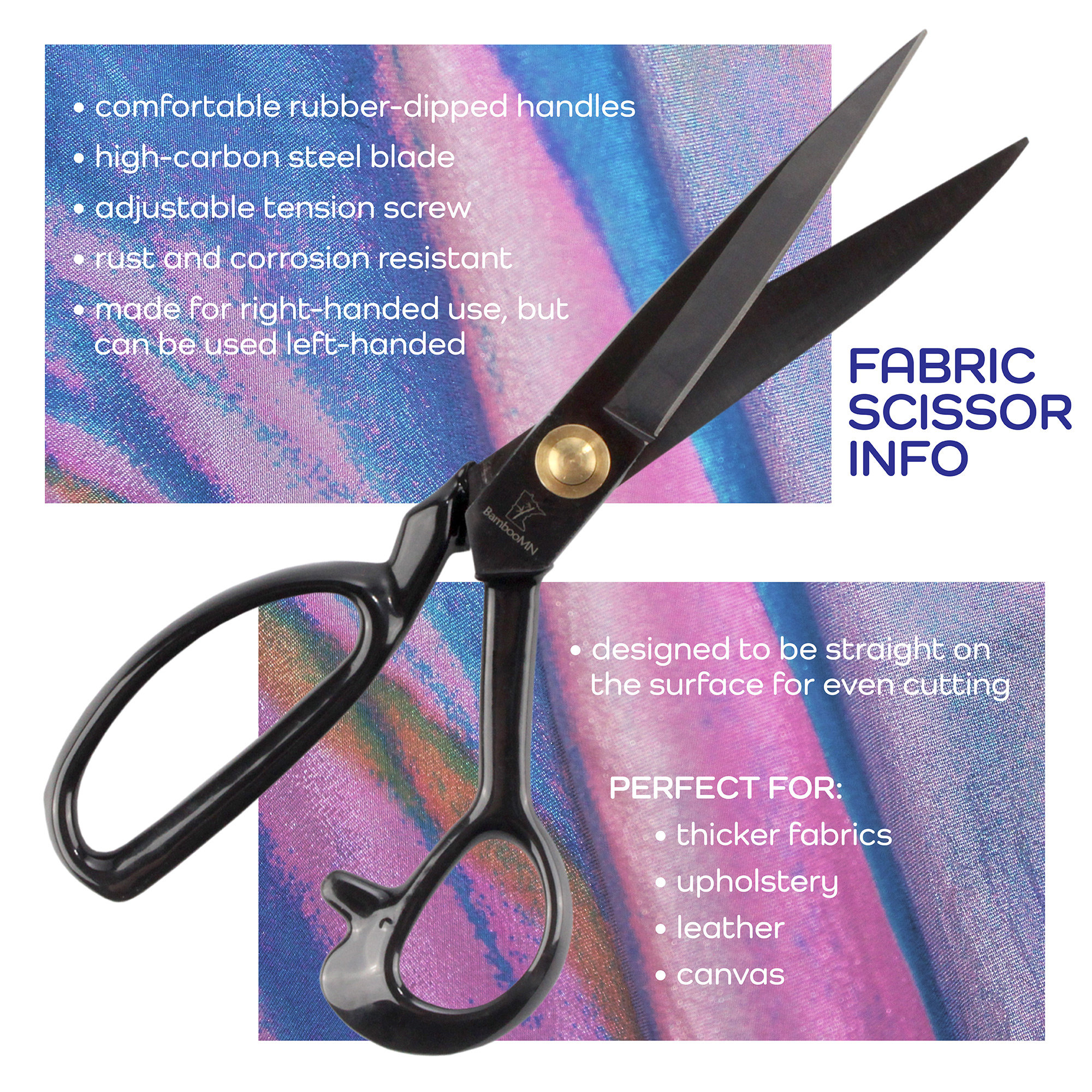 Best Sewing Scissors - Leather Craft Scissors - Comfortable Heavy Duty  Handles 