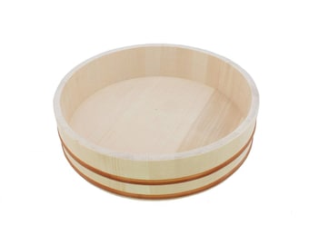 Wooden Wood Hangiri Oke Sushi Rice Mixing Cooling Bowl Tub, 1 Piece