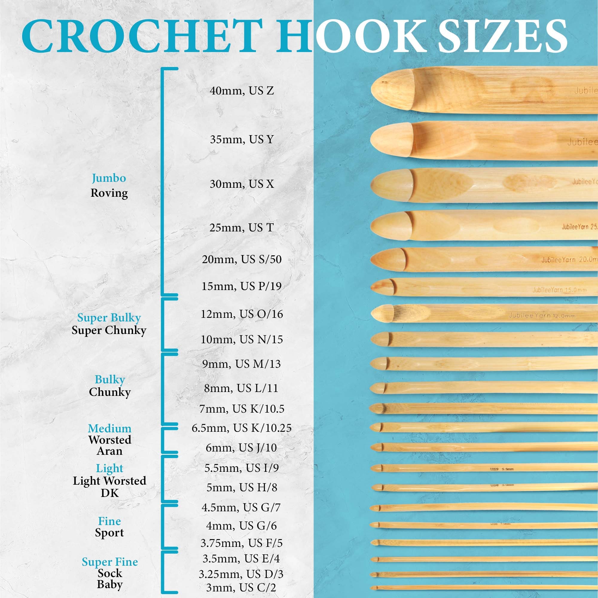 2-6.5mm Glitter Crochet Hooks, Crochet Hooks for Crocheting and
