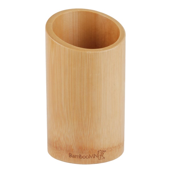 Bamboo Kitchen Utensil Holder for Countertop, Utensil Crock for Cooking Utensils - 7" x 4"