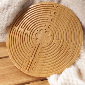Bamboo Wood Finger Labyrinth Prayer Maze 12.5 Diameter Chartres Style 7 ...
