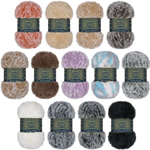 JubileeYarn Luxe Fluff Faux Fur Yarn - Bulky Polyester