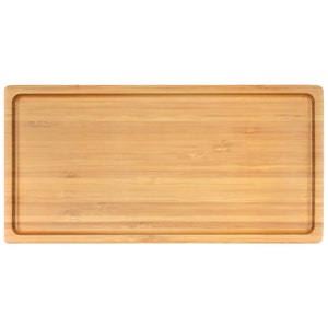 Organic Bamboo Wood Tea Serving Tray 11x5.5x0.6 Rounded