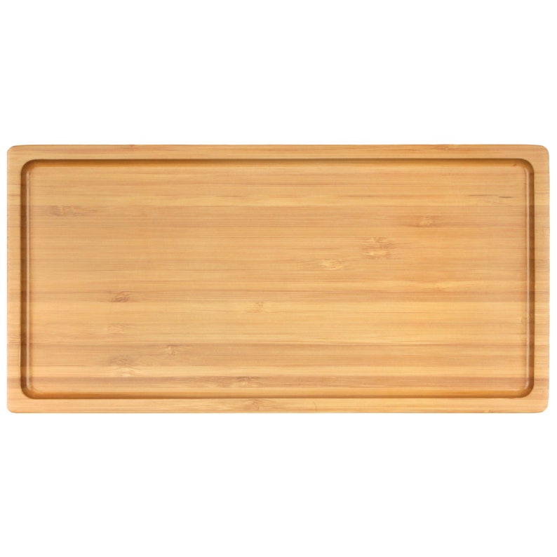 Organic Bamboo Wood Tea Serving Tray 11x5.5x0.6 Rounded