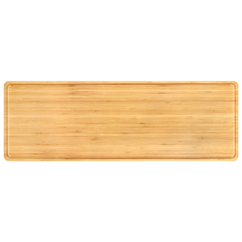 Organic Bamboo Wood Tea Serving Tray 26"x9"x0.75" Rounded