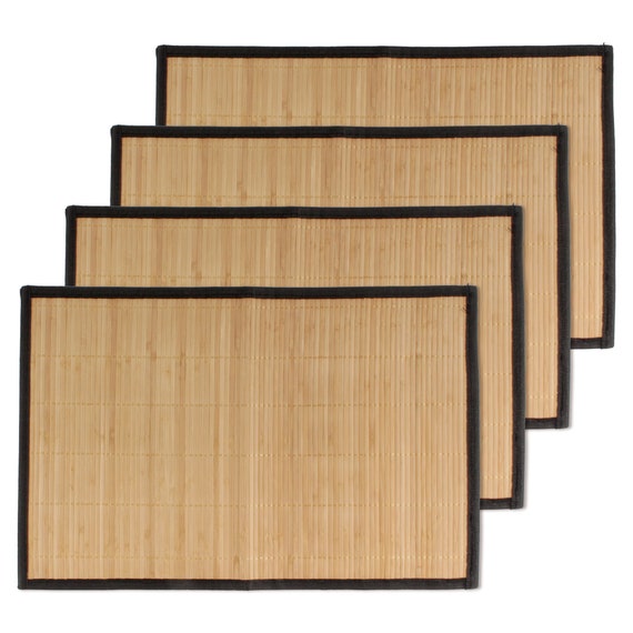 Bamboo Slat Placemat With Fabric Border 3 Colors 