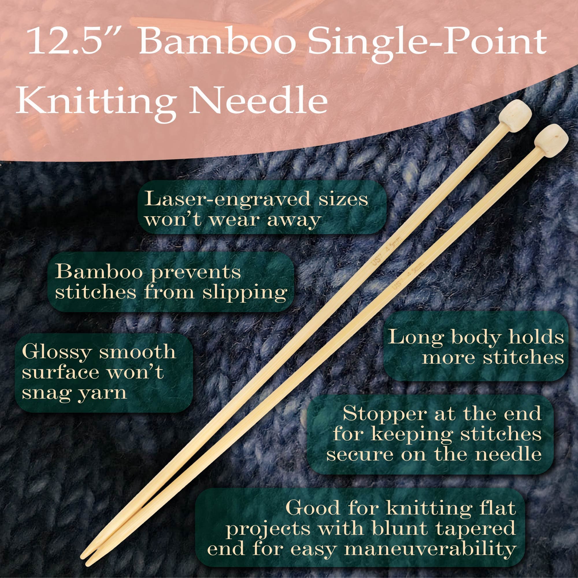 Jubileeyarn 12.5 Single Point Bamboo Knitting Needle Sets 