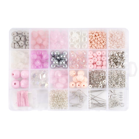 Bead Kits for Jewelry Making 1300pcs Bead Craft Set DIY Bracelets,  Necklaces, and Earrings Arts and Crafts Shades of Pink -  Denmark