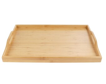 Details about   Bamboo Tray Serving Tray w/ Handle 18.5" x 12.5" x 1.25" 