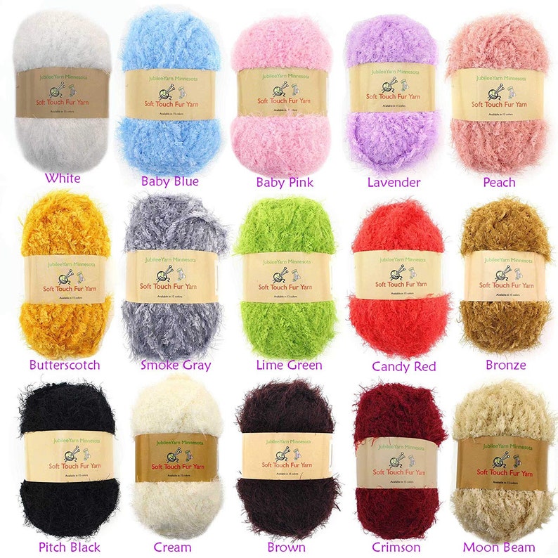 JubileeYarn 100g Soft Touch Fuzzy Fur Yarn 2 Skeins Etsy
