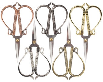 Antique Style Embroidery Scissors - Silver Leg-Shaped Handles, 4 1/8" Long, Sharp Pointed Blades - View #4