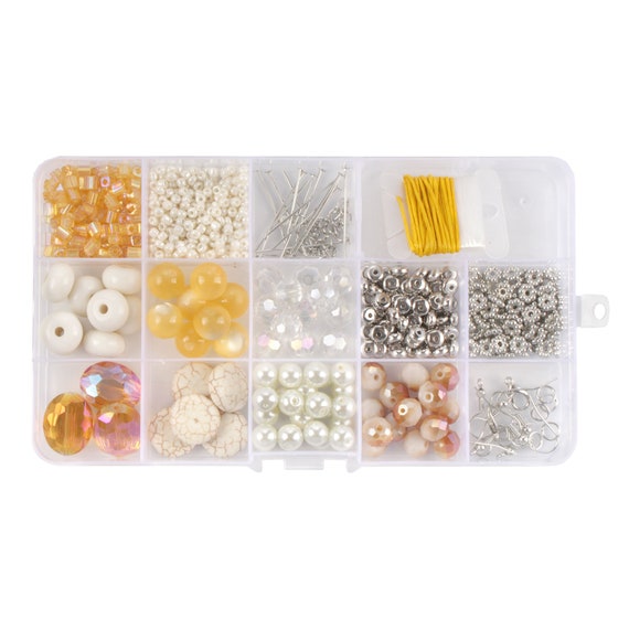 Bead Kits for Jewelry Making DIY Bracelets, Necklaces, and Earrings Arts  and Crafts for Kids, Girls, Teens, Adults Yellow Stone 