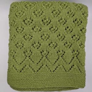 Openwork baby blanket knitting pattern - PDF - digital download - Soft Merino