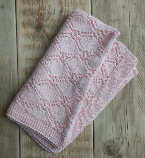 Diamond Lace Baby Blanket Pattern Hand Knitted Baby Blanket Pdf Pattern Instant Download Baby Knitting Patterns
