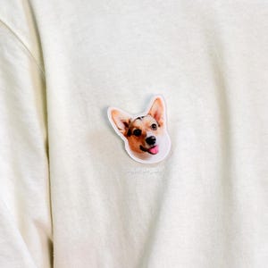 Personalized Animal Brooch, Full Color Logo Printing on Paper Brooch, Custom Pet Face Brooch, Photo Brooch, Gift Idea for Pet Lover