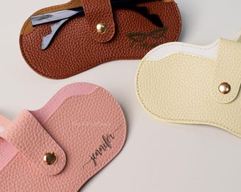 Aangepaste naam graveren zonnebrillenkoker, brilopbergtas, opbergtas brillen, premium leren brillenzakje, cadeau voor brildragers