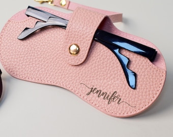 Custom Name Engrave Sunglasses Case, Glasses Storage Bag, Eyewear Organizer Bag, Premium Leather Glasses Pouch, Gift for Glasses Wearers