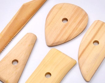 5PCS Wooden Clay Sculpture Tools, Handicrafts Supply, Clay Pottery Tools Kit,  Ceramics Clay Sculpting Tools Kits, Wire Cutter
