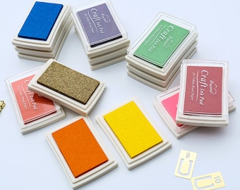 Stamp Ink Pad Set, Stamp-pad Ink, Inkpad 15 Corlors, Ink Pad Kit, Ink Pad for Wood Rubber Stamps, Clear Stamps for Paper