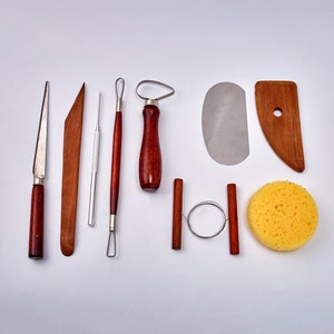 9PCS Clay Sculpture Tools, Round Wire Cutter, Handicrafts Supply, Clay Pottery Tools Kit,  Ceramics Clay Sculpting Tools, Clay Trimming Tool