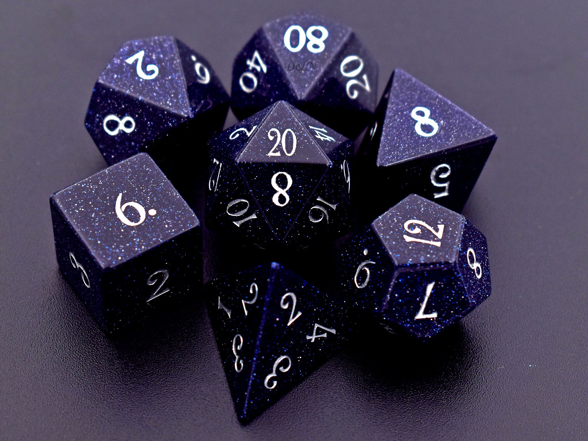 Dungeon and Dragon Dice Set MTG Dice Engraved Gemstone Dice Etsy
