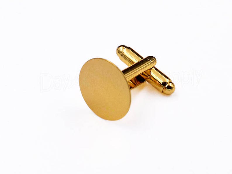 15mm Round Cuff Links Blanks-French cufflinks-Glue On Cuff links-Flat Pad Cuff link-Cufflink with Round Glue pad-15mm Round Glue Pad