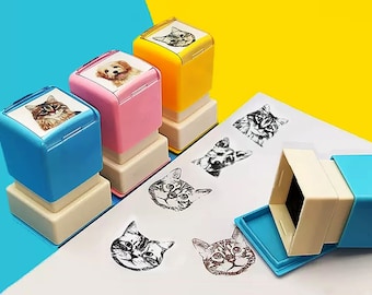 Custom Pet Portrait Stamp, Custom Cat Dog Bird Parrot  Rabbit, Customized Pet Portrait, Personalized Animal Stamp, Pet Ink Stamp, Gift Idea