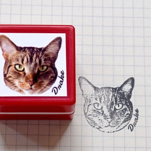 Tampon personnalisé pour portrait d'animal de compagnie, chat, chien, oiseau perroquet, lapin, tampon animal personnalisé, portrait d'animal de compagnie personnalisé, encre d'animal de compagnie, tampon, idée cadeau