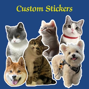 Custom Dog Cat Waterproof Sticker, Personalized Pet Portrait Stickers, Custom Pet Planner Sticker, Custom Pet Sticker Using Your Pet Photo