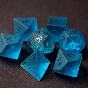 Raised Blue Blast Glass Dice, Red Dungeon And Dragon Dice Set, MTG Dice,  Frosted Lightning Zircon, D&D Dice Set, RPG or Tabletop, Dice Rock