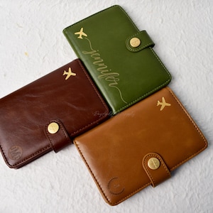 Porte-passeport de poche durable, étui pour passeport compact et élégant, étui pour passeport pliable personnalisé en cuir végétalien pour voyageurs fréquents