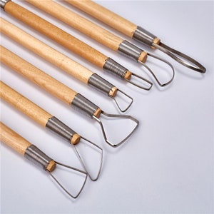 7pcs Clay Trimming Tools, Clay Sculpture Tools,Clay Pottery Tools Kit,  Handicrafts Supply, Pottery Clay Embryo Repairing Texture Tool