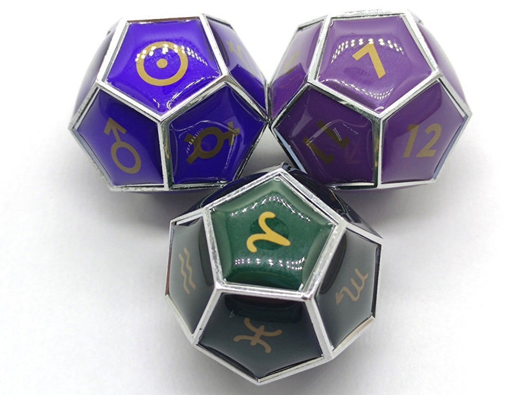 Metal D12 Astrology Dice Dnd Dungeon and Dragon Dice RPG Etsy