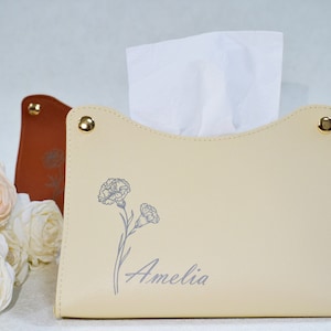 Personalized Desk Tabel Organizer, Elegant Household Drawer Storage Box, Faux Leather Tissue Box, Tissue Pouch Leather, Leather Napkin Case