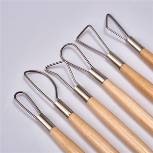 8inch 6 PCS Round Wire Cutter, Clay Sculpture Tools, Handicrafts Supply, Clay Pottery Tools Kit,  Ceramics Clay Sculpting Tools Kits