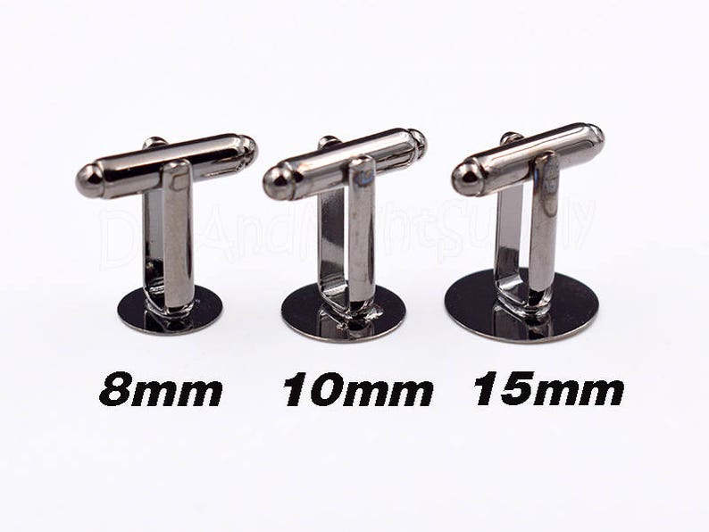 15mm Round Cuff Links Blanks-French cufflinks-Glue On Cuff links-Flat Pad Cuff link-Cufflink with Round Glue pad-15mm Round Glue Pad