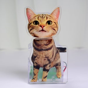 Ornement personnalisé pour portrait d'animal de compagnie, personne chat chien oiseau perroquet lapin, idée cadeau personnalisée secouant la tête, décoration pour voiture, cadeau pour conducteur