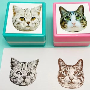 Customized Pet Portrait, Custom Pet Portrait Stamp, Custom Cat Dog Bird Parrot Rabbit, Personalized Animal Stamp, Pet Ink Stamp, Gift Idea