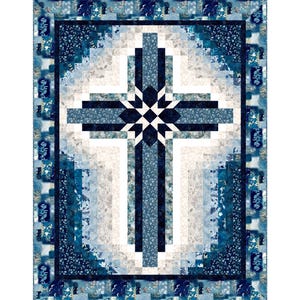 Quilt Kit Farmhouse Cross Naturescape Clothworks 46" x 60" Fabrics (includes fabric for quilt top & binding) SFTQK-030