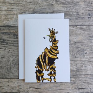 Giraffe Greeting Card/ Giraffe Card/ Animal Greeting Card/ Origianl Art/ Blank Card/ Fine Art Card/ Quirky Card/ Unravimal/ Random