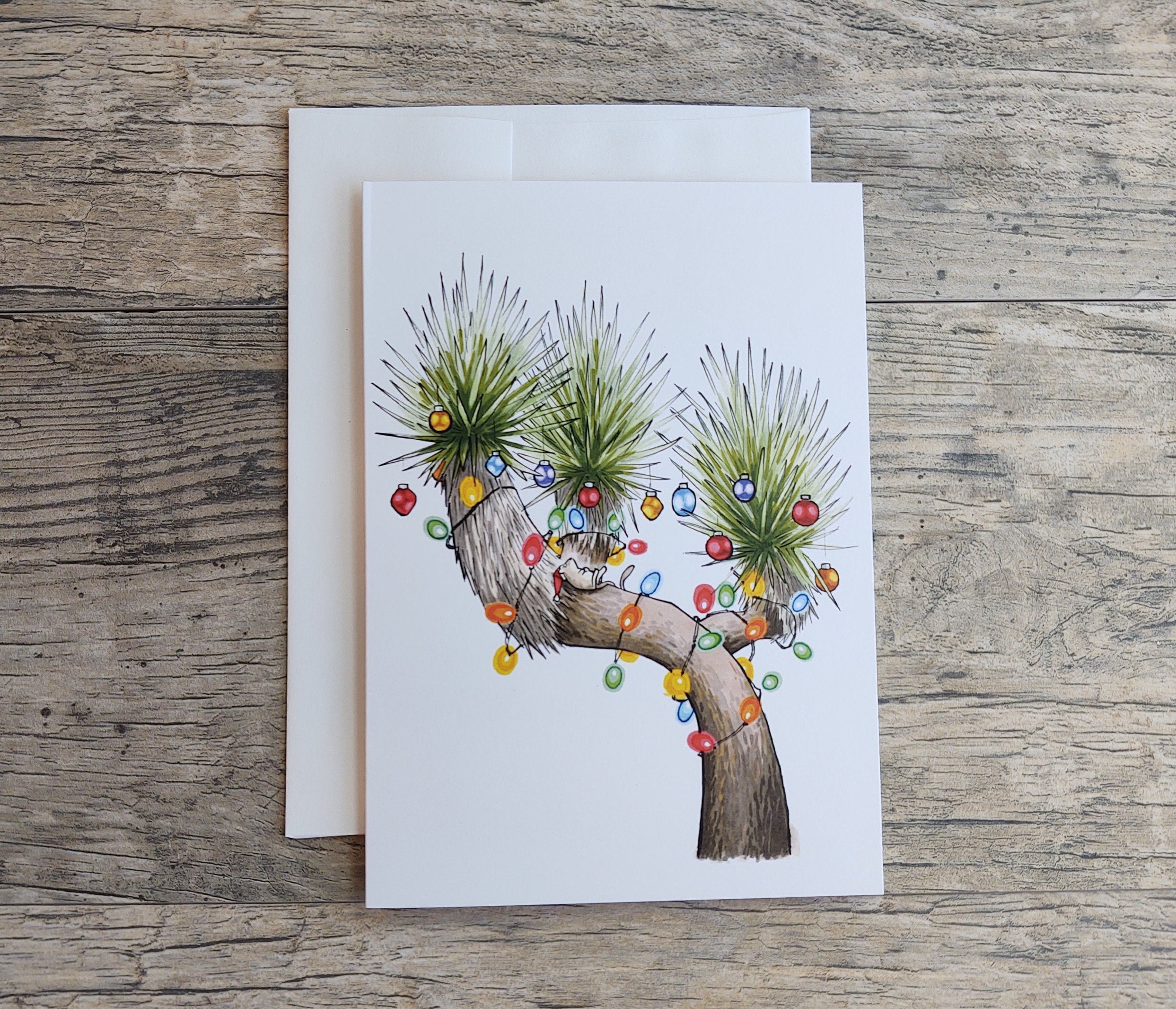Desert Holiday Card JOSHUA TREE Original Art Card Desert Etsy UK