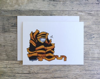 Orangutan Greeting Card/ Orangutan Card/ Animal Greeting Card/ Original Art/ Blank Card/ Fine Art Card/ Quirky Card/ Unravimal/ Random