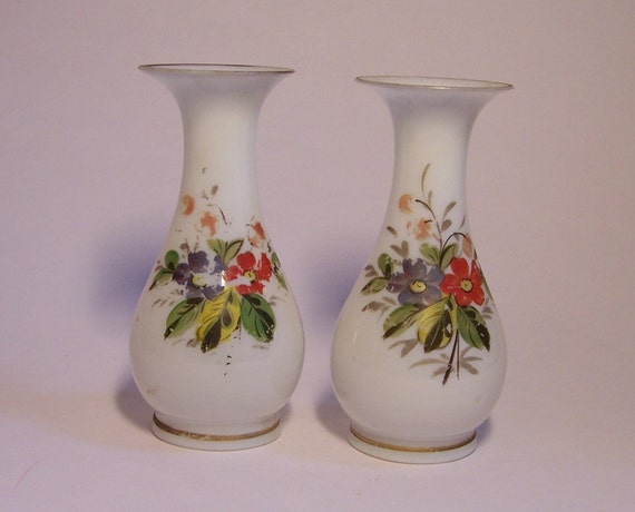 English Antique Opaline 19th Century Vases Etsy