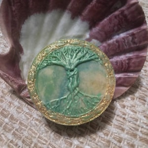 Jabón de leche de cabra, té verde, pera blanca, árbol de la vida, brujería, terroso, bohemio, hippie, regalo de cuidado personal para ella y él
