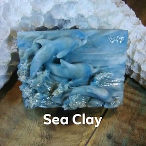 Dolphins Unscented Sea Clay Goat Milk Soap Ocean Beach Nautical Natural Eczema Psoriasis Rosacea Acne Skin Care Goat Milk Soap