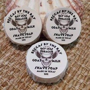Bay Leaf Tobacco Goat Milk Shave Set 2oz 3 pack Gift Set Men&#39;s Guys Birthday Holiday Christmas Gifts for him