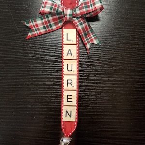 Personalized Scrabble Tile Gift Tag: Christmas Name Ornament