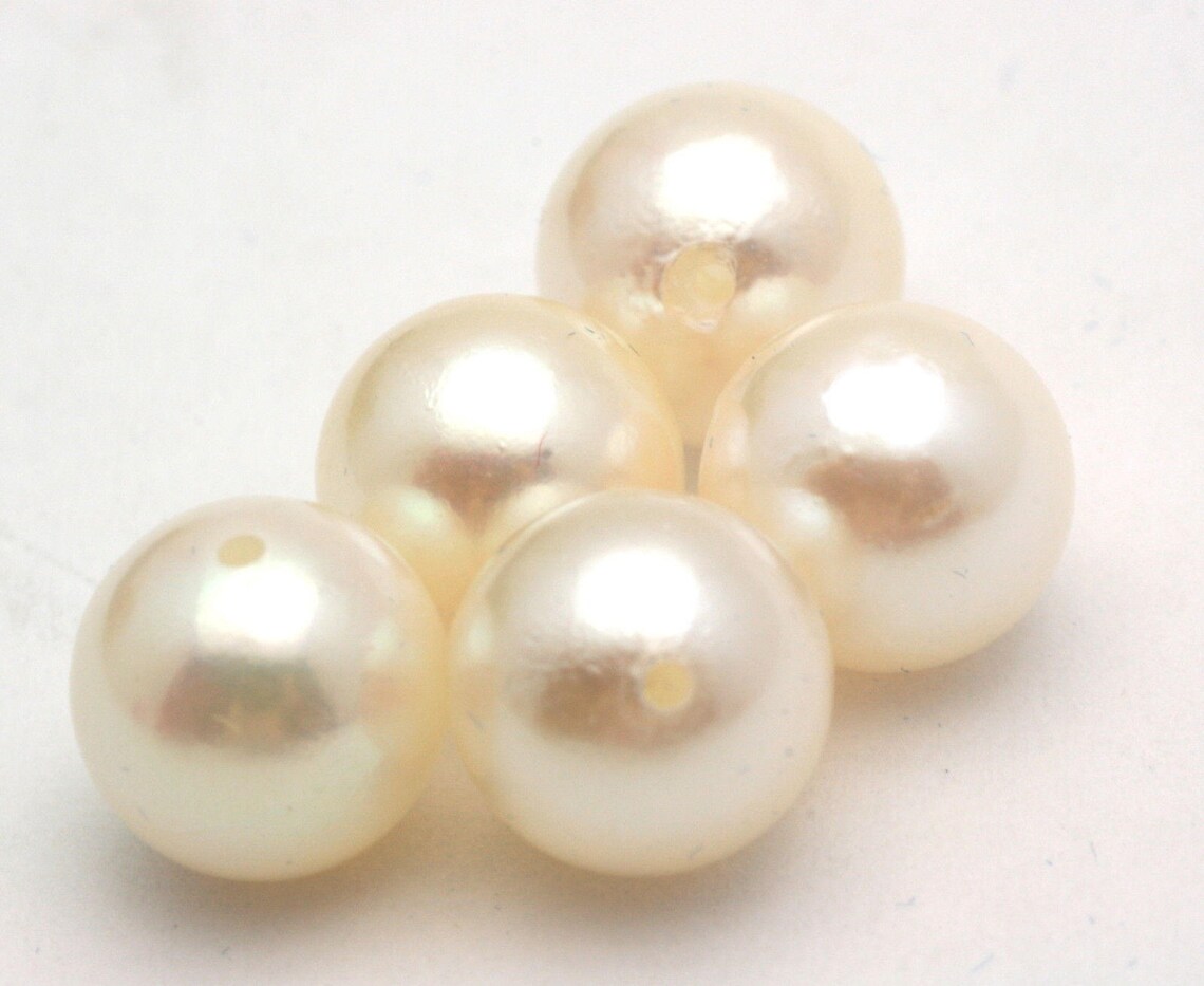 7mm Loose Akoya Cultured Pearls Five 5 Pearls Full Drilled Add on Pearls Etsy