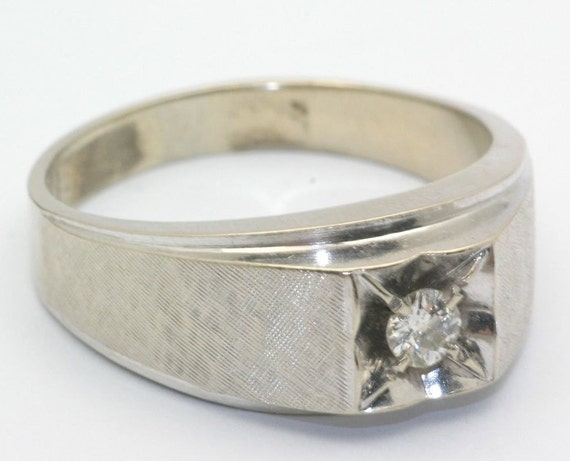 Vintage Old European Cut Mens Diamond Florentine … - image 1