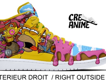 Air Jordan 1 les Simpsons custom sneakers (peint à la main)